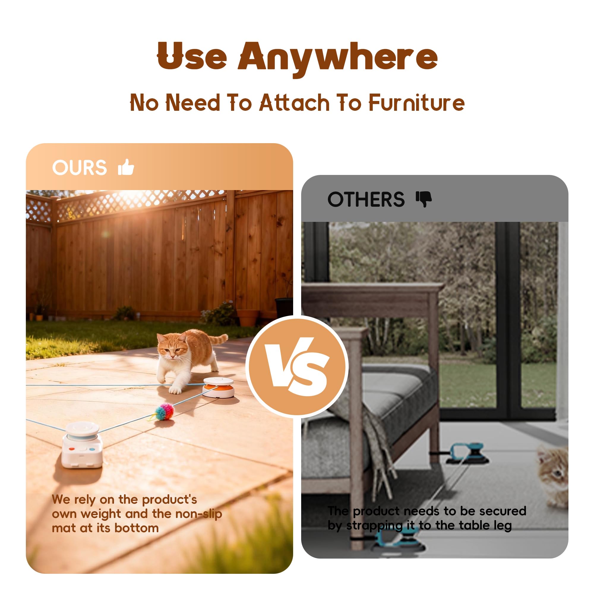 Interactive Cat Toy for Indoor Cats – Automatic Moving & Enrichment Toy for Indoor Cats/Kitten, Auto/Manual Control Cat Treadmill for Exercise & Mental Stimulation, Stimulating Chase Toys (H1K2) - image 3