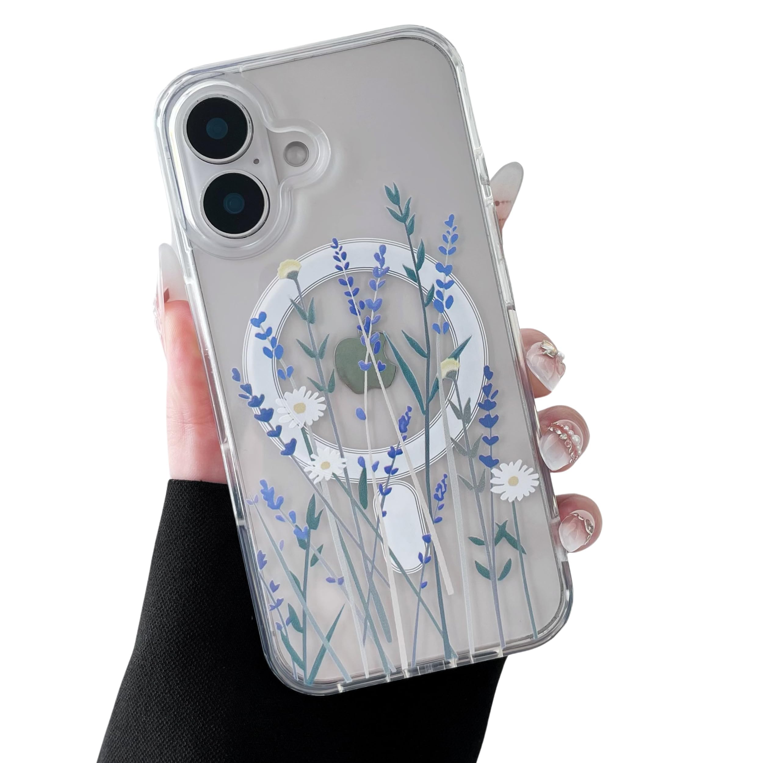 ZTOFERA for iPhone 16 Magnetic Case Compatible with Magsafe,Aesthetic Floral Pattern Design Cute for Girl Women,Anti-Drop Protective Hard Phone Cover