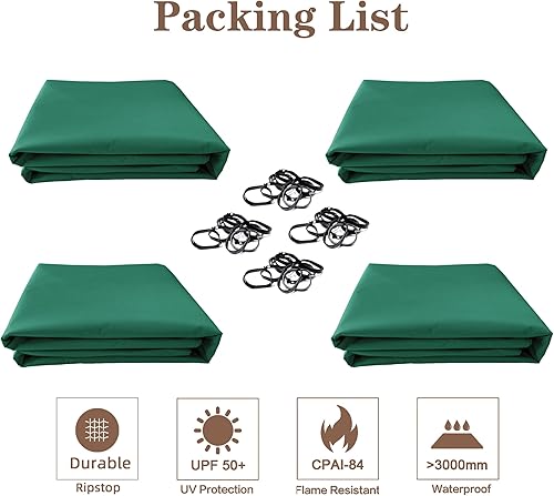 Miniatura 10 de SCOCANOPY Juego de cortinas de privacidad para cenador de 10' x 12' para #GF-12S004B-1