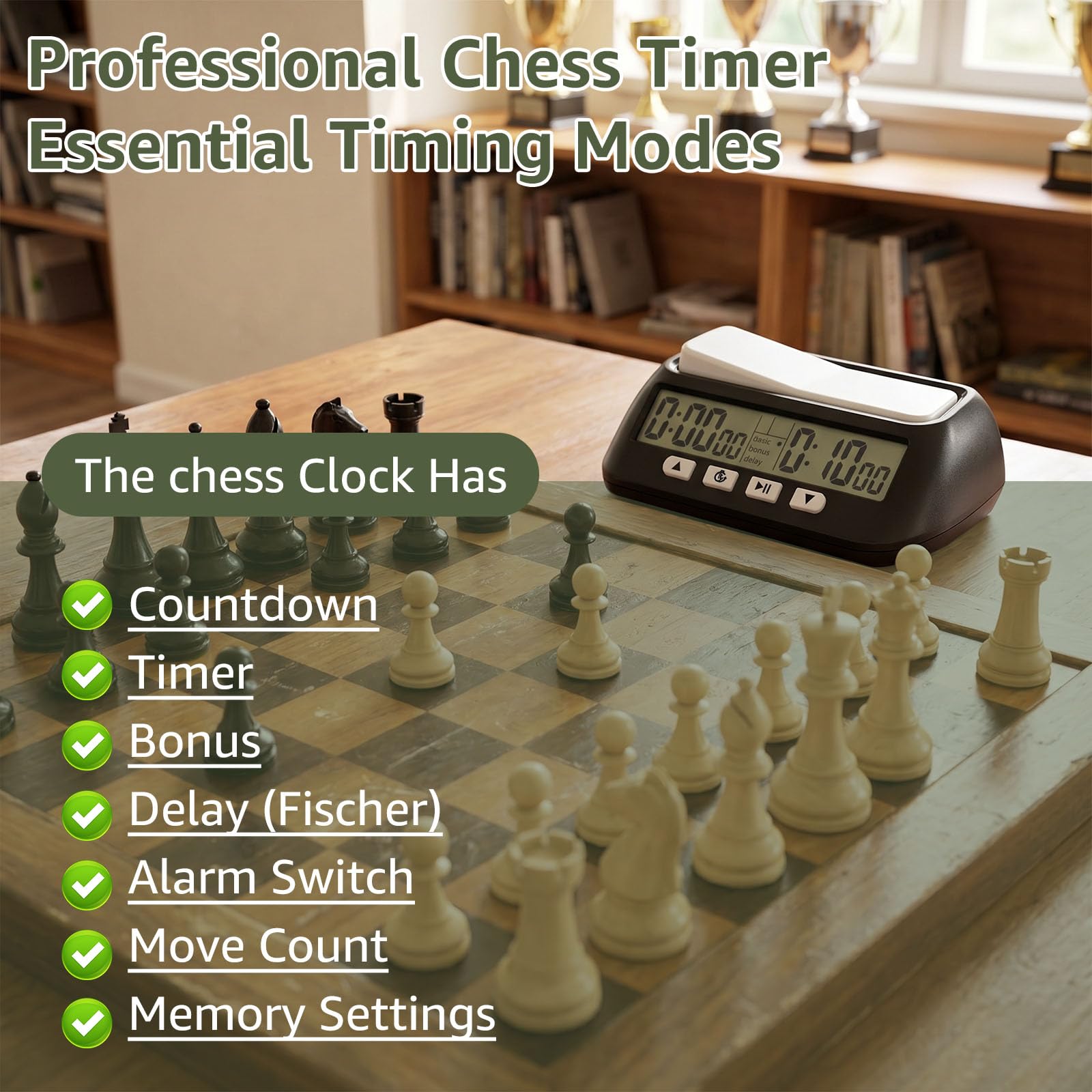 Horloge d'échecs professionnelle portable multifonction 3 en 1 Horloge d'échecs professionnelle portable multifonction 3 en 1