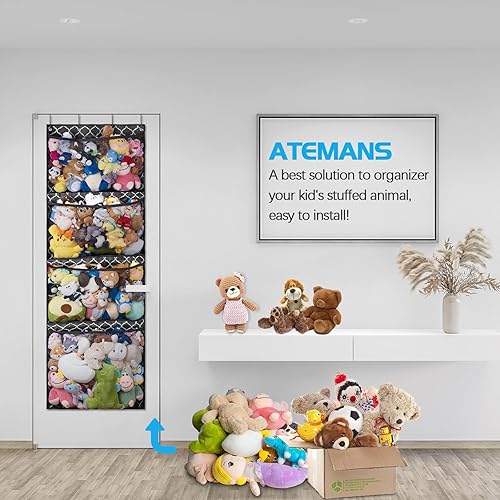 Miniatura 6 de Almacenamiento de animales de peluche organizador de almacenamiento sobre la puerta para armario bebé juguete de peluche soporte de animales de