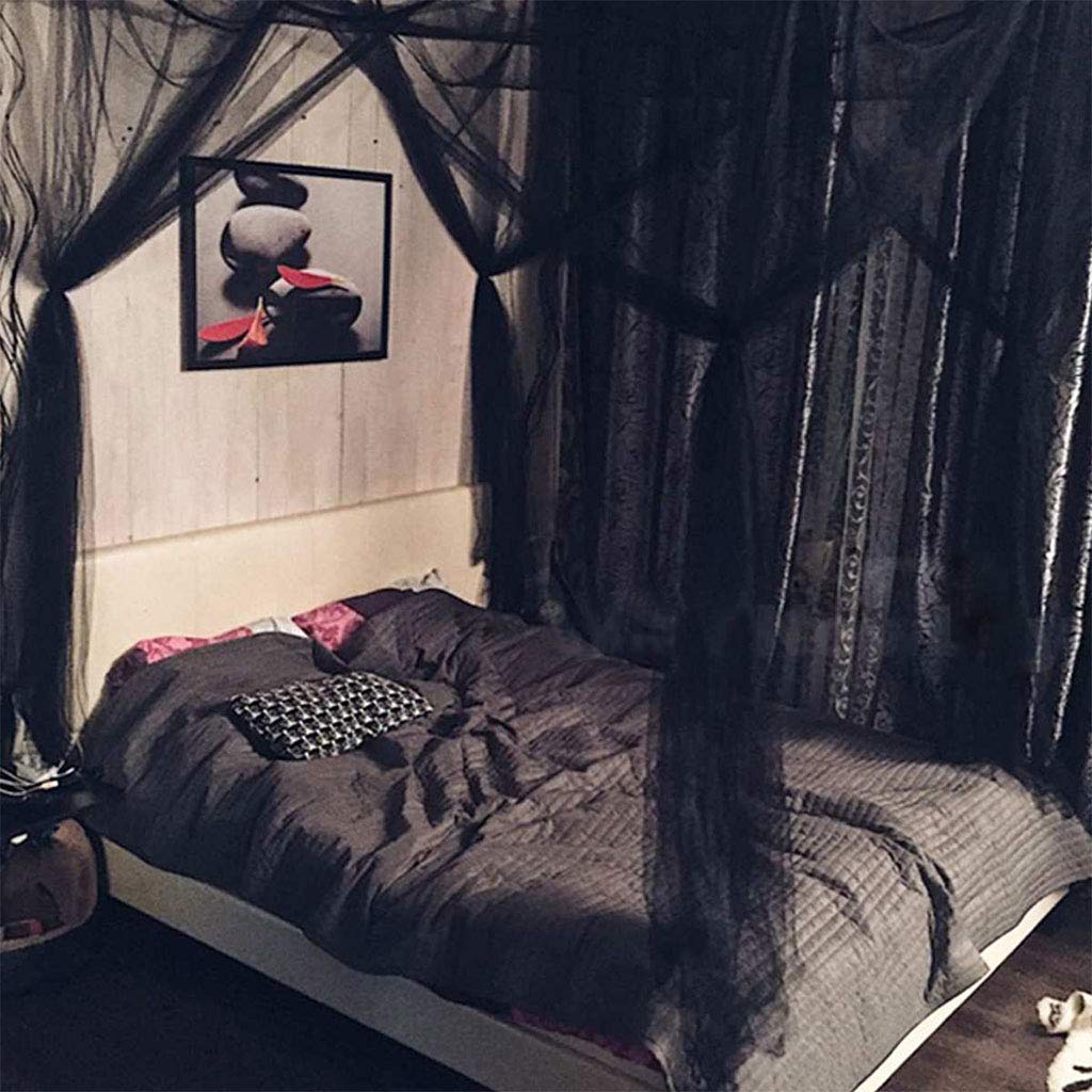 Mosquito Nets with Doors on All Sides,Mosquito Net Canopy 4-Corner Post Student Canopy Bed Curtains Accessories Mosquito Net Netting Queen King Size 190 X 210 X 240cm