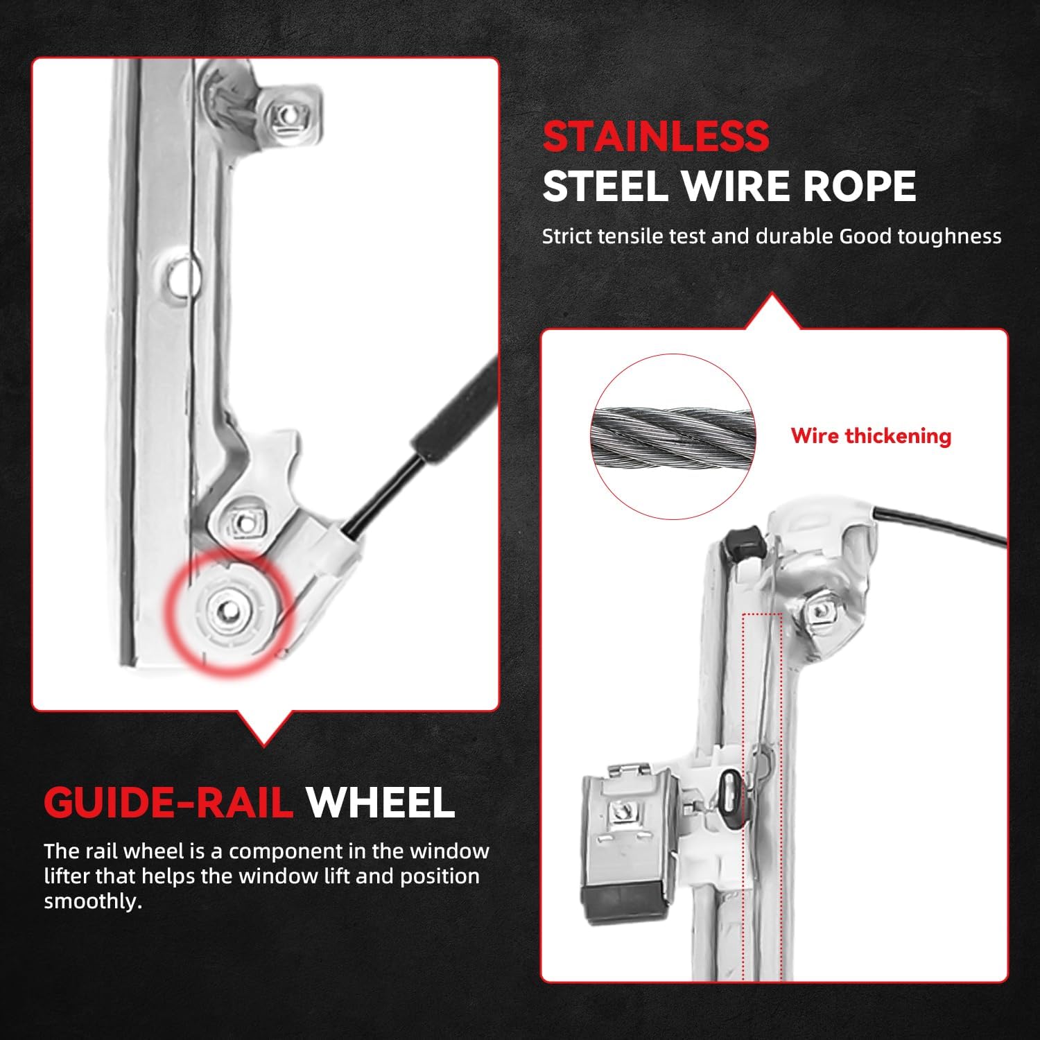 Front Left Driver Side Power Window Regulator with Motor Assembly - Compatible with Cadillac Chevy GMC Escalade EXT/ESV Suburban Avalanche Tahoe Yukon XL Silverado Sierra Crew Cab - 741-644