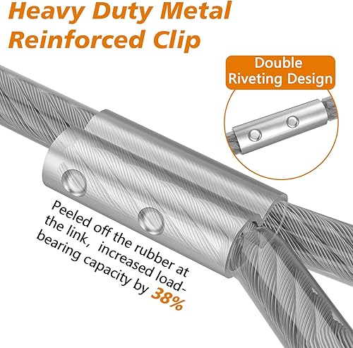 Miniatura 9 de XiaZ Cable de amarre para perros, cables de perro para patio a prueba de mordidos, cable resistente para perros grandes de hasta 250 libras, línea