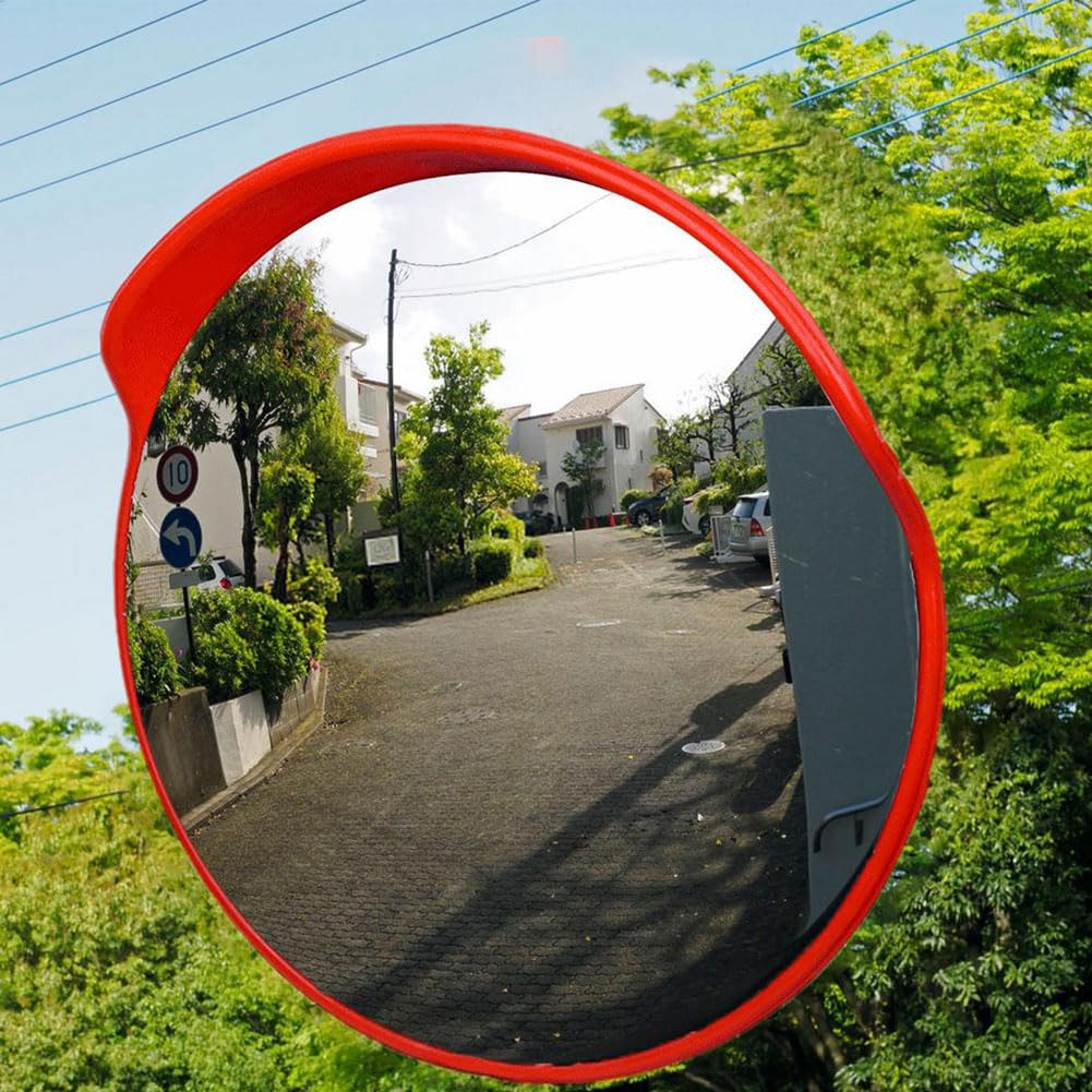 Mirror De Entrada Convexa, Espejo De Seguridad del Tráfico, Espejo De Seguridad Interior Y Exterior, Espejo De Seguridad Parabólico De Punto Ciego, Garaje, Almacén, Comercial,60cm