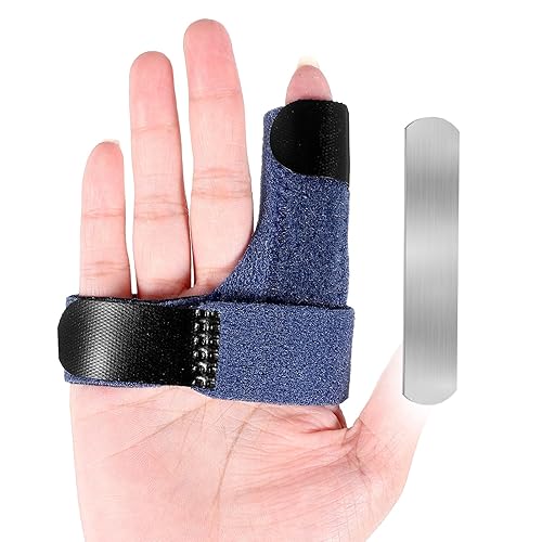 Férula de dedo de gatillo estabilizador de soporte para lesiones y esguince, dedos de mazo, índice de ajuste de inmovilización de nudillos, medio,