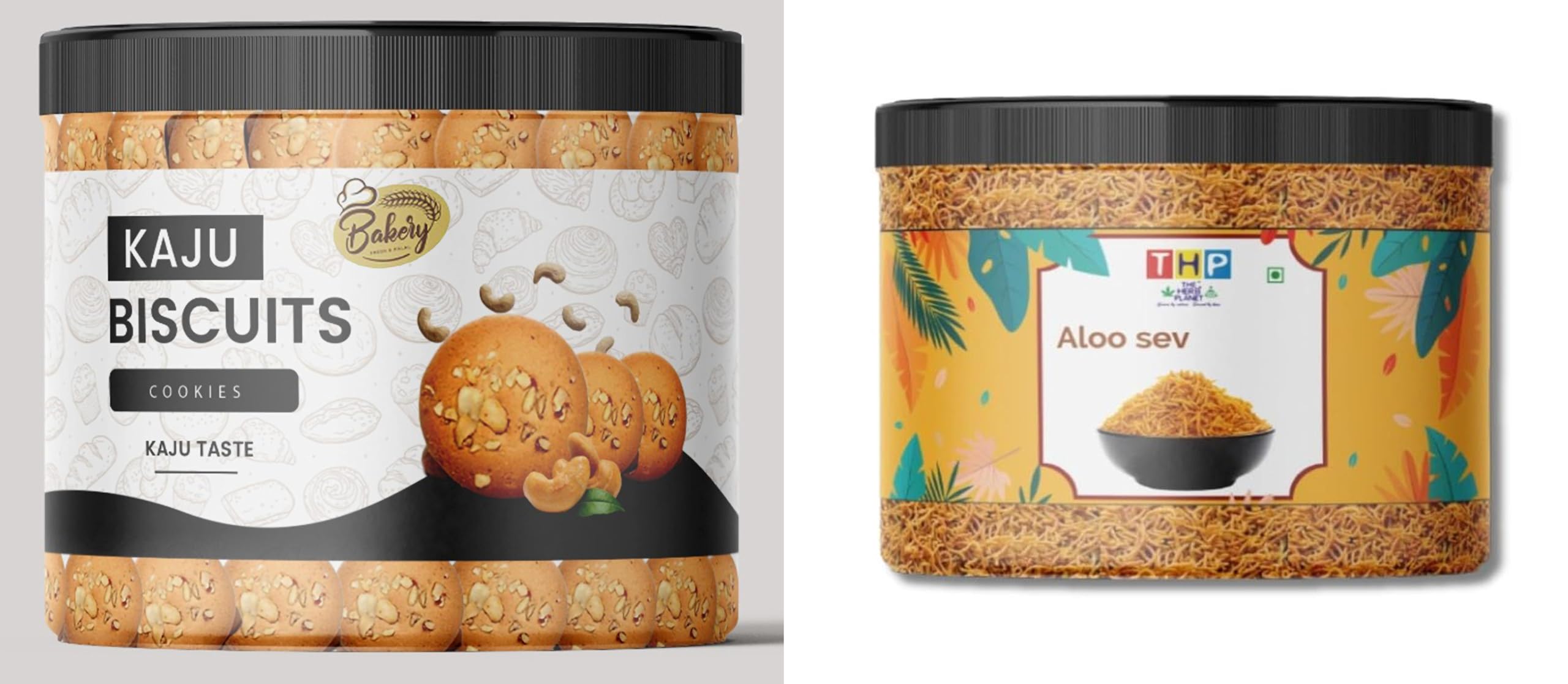 THE HERB PLANET Aloo Sev 250g + Kaju Biscuit150g – Desi Snack Combo-image-1