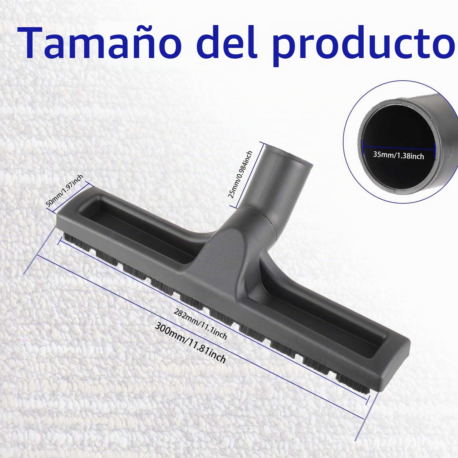 Boquilla universal para aspiradora de 35 mm para suelos duros | compatible Kärcher, Bosch,Siemens,Samsung, Medion, Philips, Miele, Dirt Devil, Panasonic, recambios para boquillas aspiradora