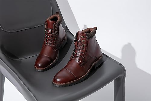 Miniatura 6 de Vostey Botas para hombre, botas casuales de motocicleta para hombre, botas chukka impermeables para hombre