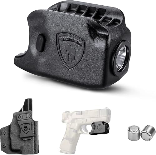 WARRIORLAND Mini Gun Light with Kydex Holster Compatible with Glock 43 / G43X (Not Fit G43X MOS with Rail) Pistol, 150 Lumens Handgun Light, LED Tactical Flashlight SL-1 w/ G43 Holster