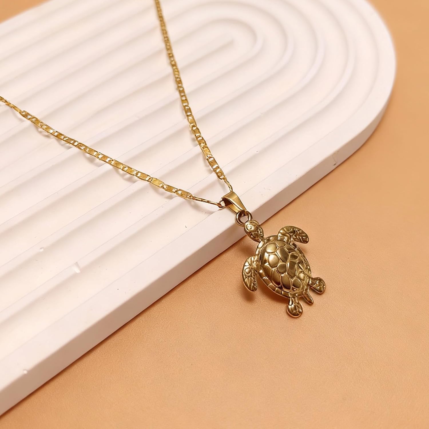 Sea Turtle Necklace for Women, Gold Tone Turtle Animal Jewelry Pendant, Adjustable Chain Dainty Trendy Christmas Gifts - Image 7