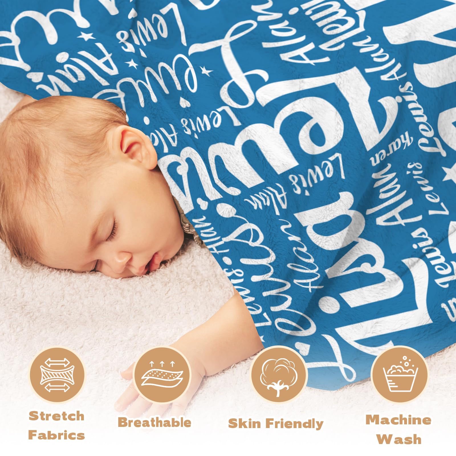 Personalized Baby Blanket With Name - Custom Flannel Blanket For Boys & Girls, Gift For Birthday Or Christmas - View #11