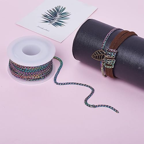 Vista 89 de Mega Pet Cadena de acero inoxidable de 16.4 pies/16.4 ft, color metálico, cadena de eslabones cubanos sin soldar, cadenas de cable facetado, cadena