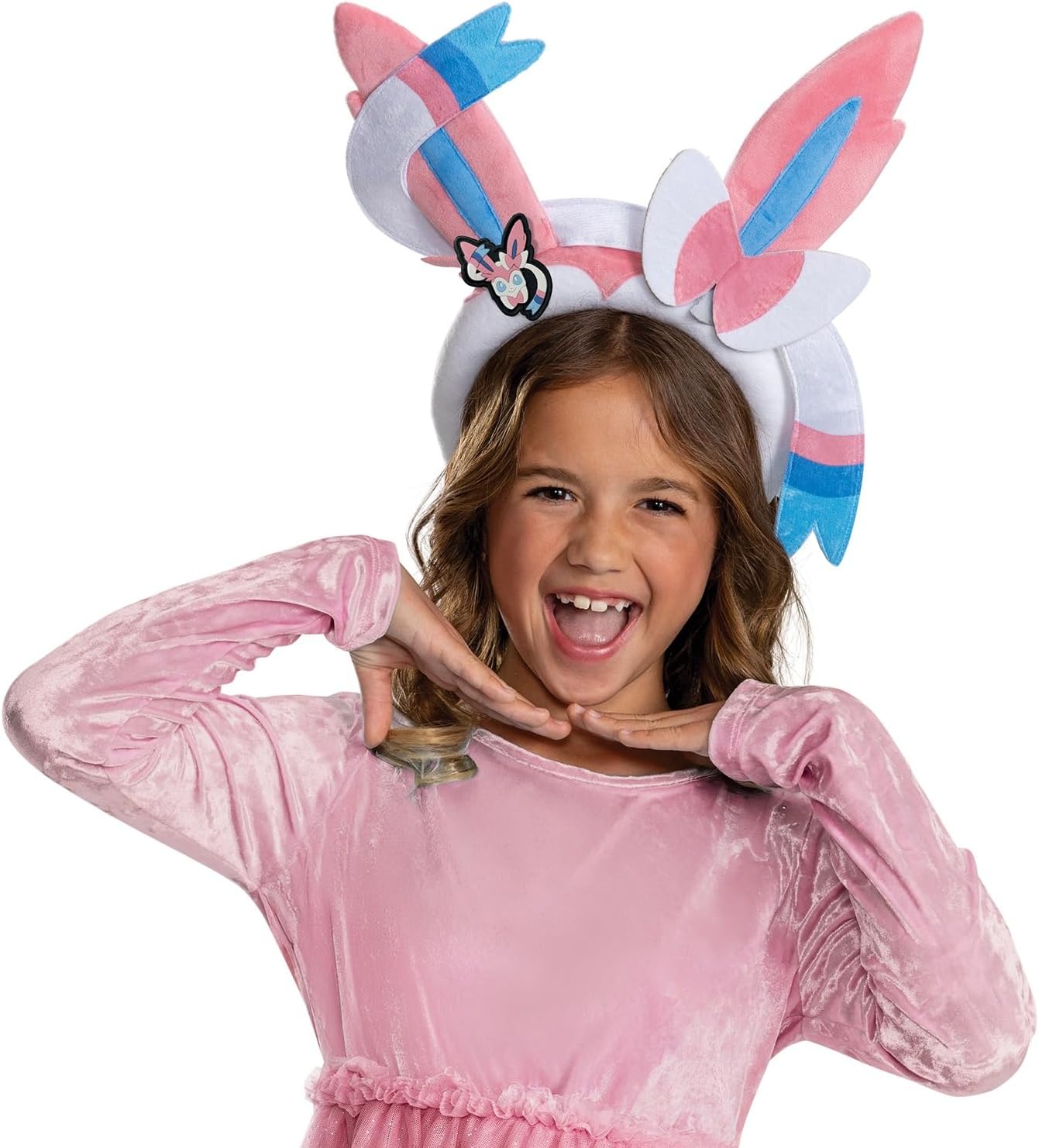 Disguise Pokemon Sylveon Ears, Official Kids Size Sylveon Pokemon Costume Headgear, One Size 8 and Over