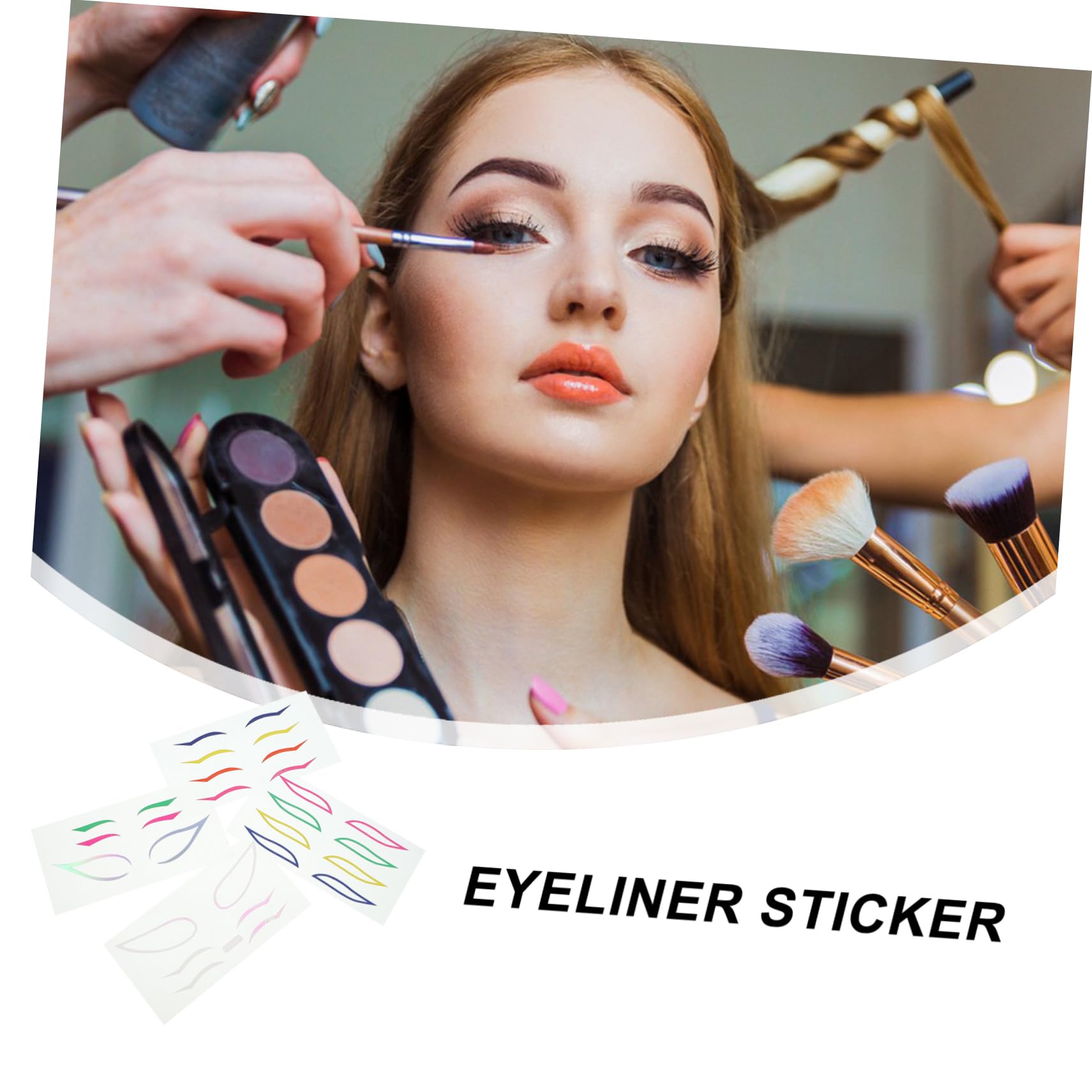Healeved 16juegos Eyeliner Stickers Impermeables Para Maquillaje De Ojos Adhesivos De Delineador De Ojos Para Fiestas y Viajes Herramienta De Belleza Portátil