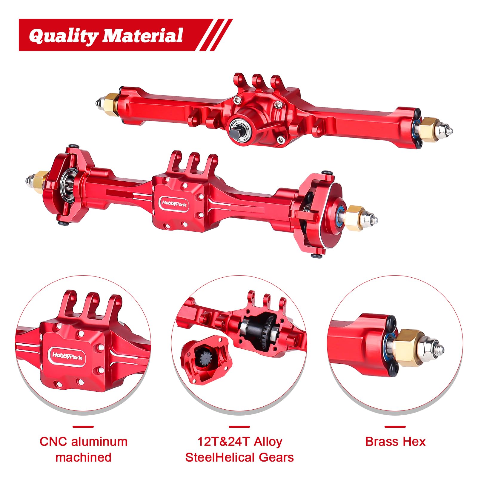Amazon.com: HobbyPark +10mm Extended Portal Axle Complete Set with