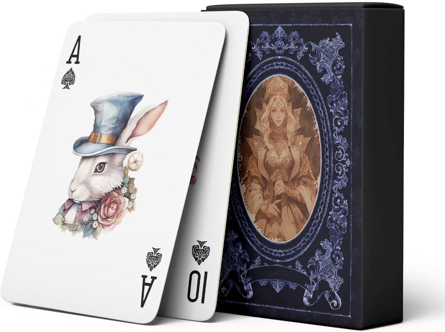 Playing Cards, Retro-Themed Deck of Cards. 54 Different Illustrations Poker Cards. Double-Sided Anti-Slip Embossing and for Collection.(Blue)