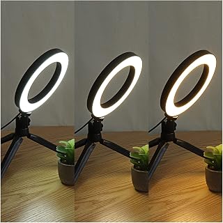 Photography Dimmable LED Selfie Ring Light Video Live 3500k-5500k Photo Studio Lamp with Phone Holder USB Plug Tripod Fill Lights (Size : 16cm Single Light)