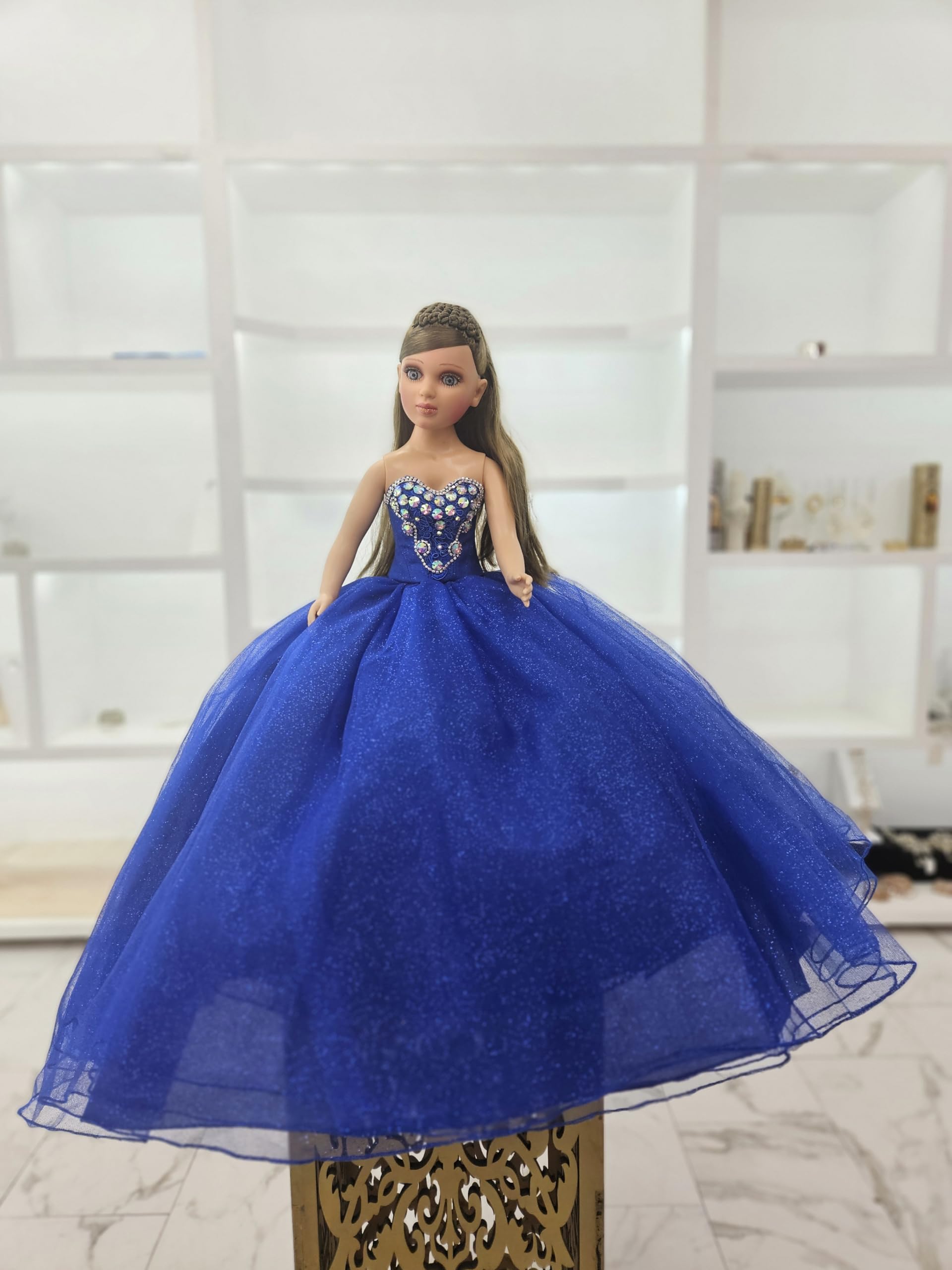 blue doll dress A&C Quinceañeras and More Quinceanera Dress, Custom Made, Available for Order, can be made in any color combination : Toys & Games Alex Perry Kane Sheer and sleeves A Mrs Lumiere Color:Olive