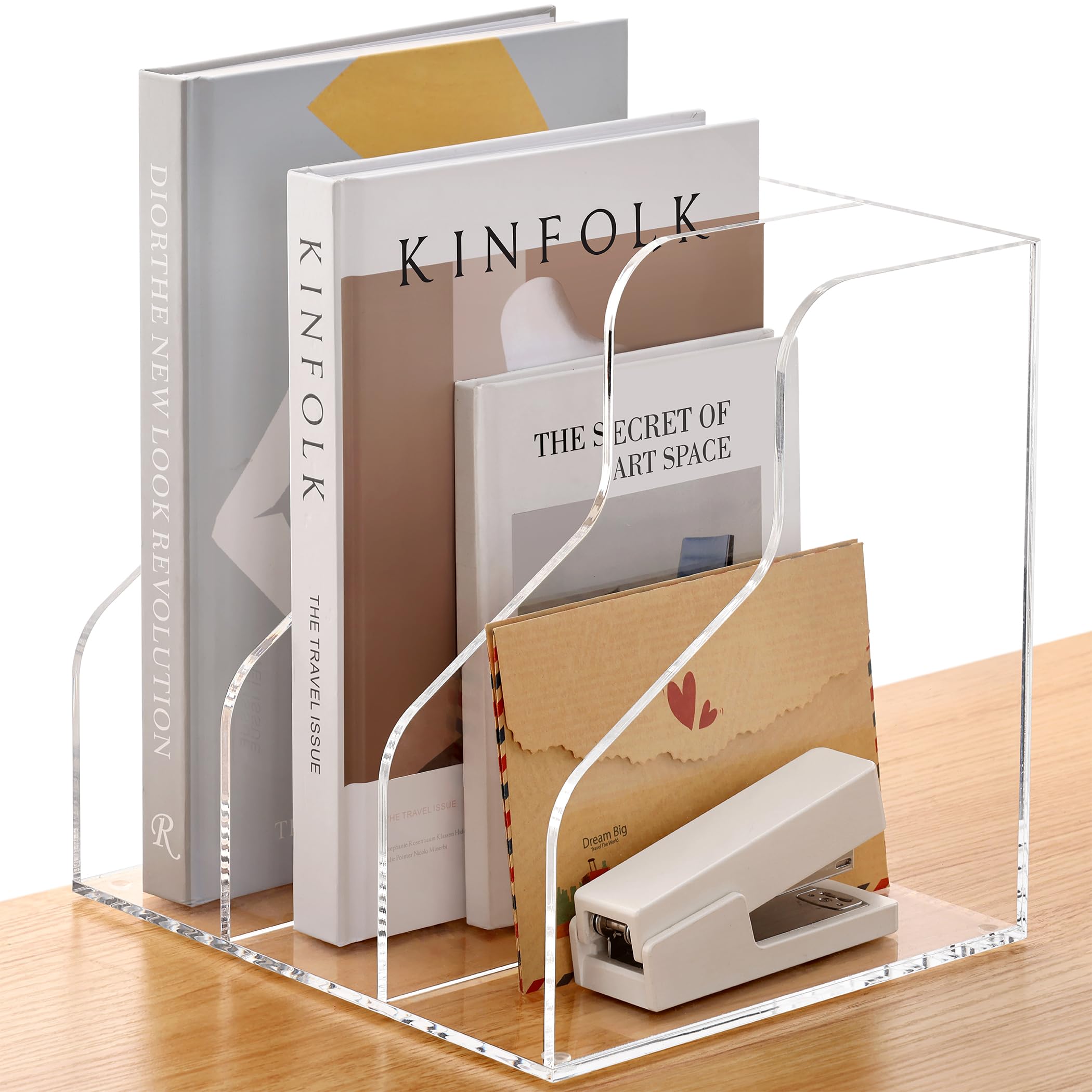 Amazon.com : SANRUI 3 Slots Acrylic Magazine Holder, Desktop File