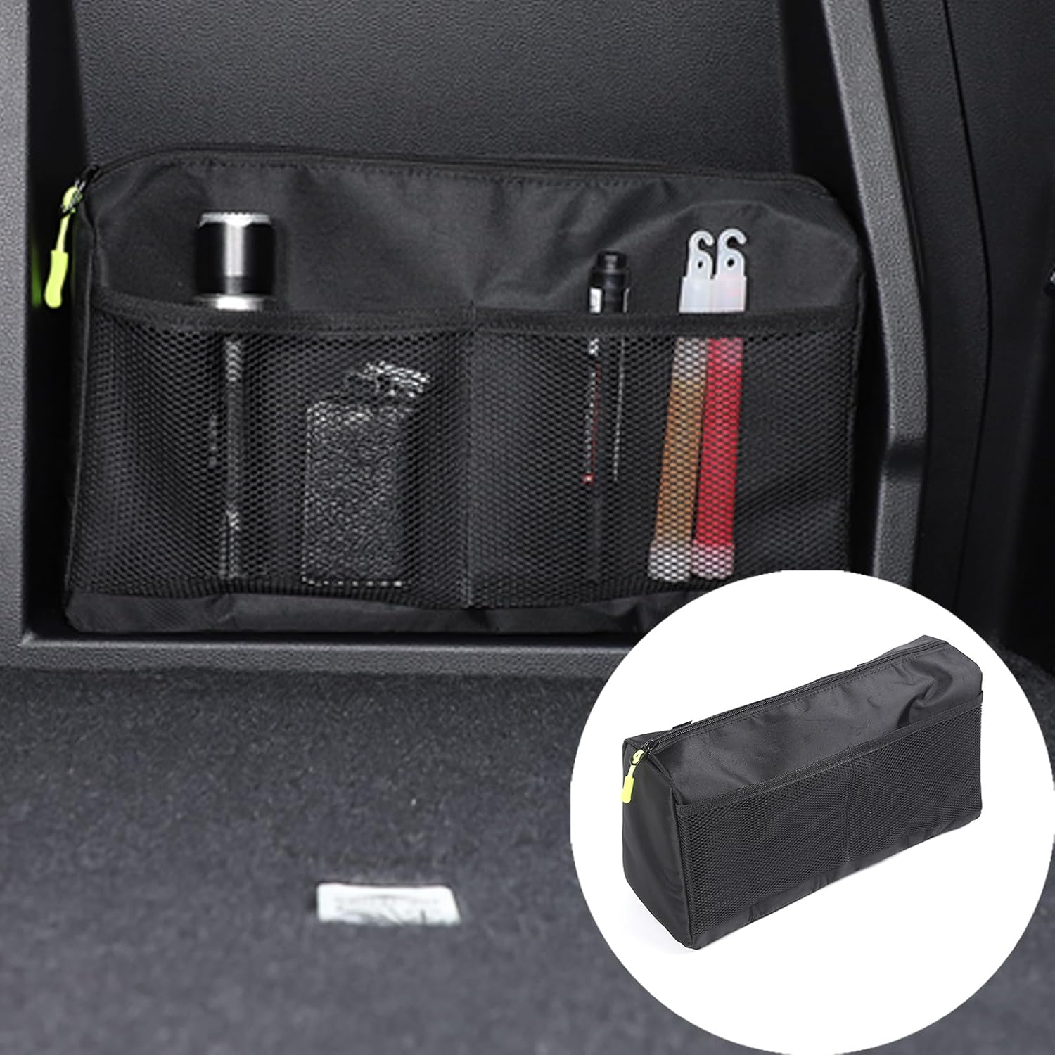 LLKUANG Rear Row Seat Storage Bag Organizer Compatible with Toyota Tundra 2022 2023 Car Rear Seat Back Storage Bag Organizer Seatback Bag Space Saving Accessories