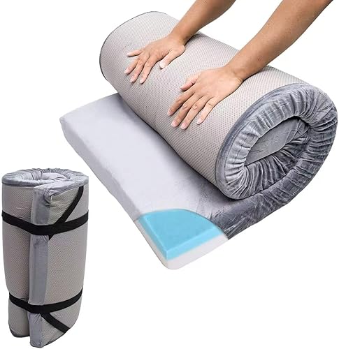 Miniatura 8 de El colchón de camping de esponja de memoria Bzvystux es adecuado para colchonetas impermeables para adultos, colchones de piso enrollables,