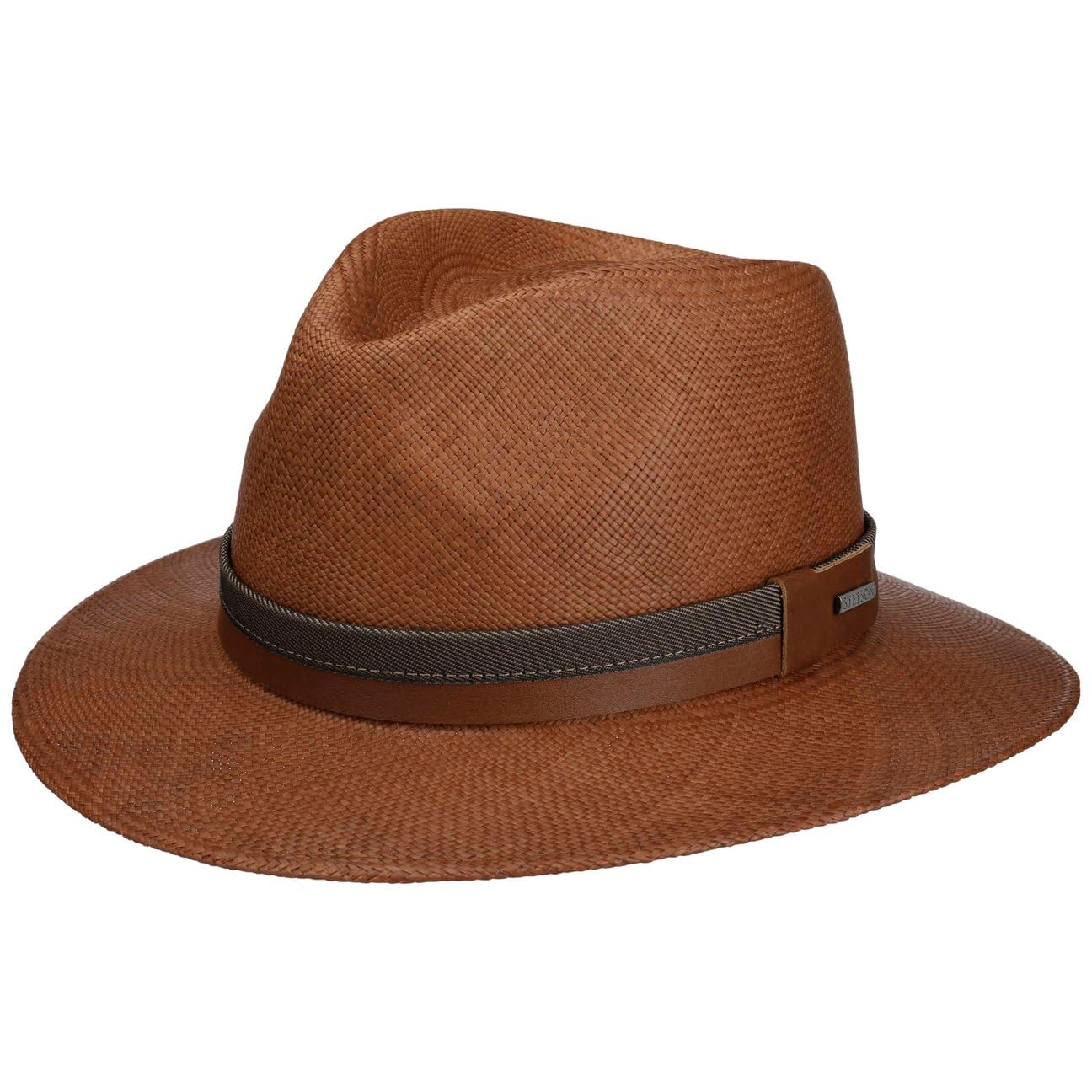 Stetson Vermaron Traveller Panamahut Naturfarbener Hut mit Garniturband aus Leder Made in Ecuador Herren Frühjahr Sommer UV-Schutz 40+