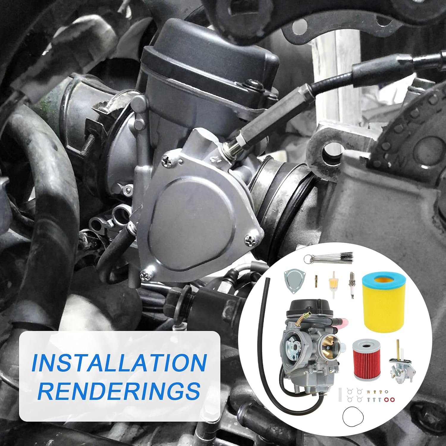 Carburetor Replacement For Suzuki Quadsport Z400 LTZ400 2X4 2003-2007, Include Oil Filter Air Filter