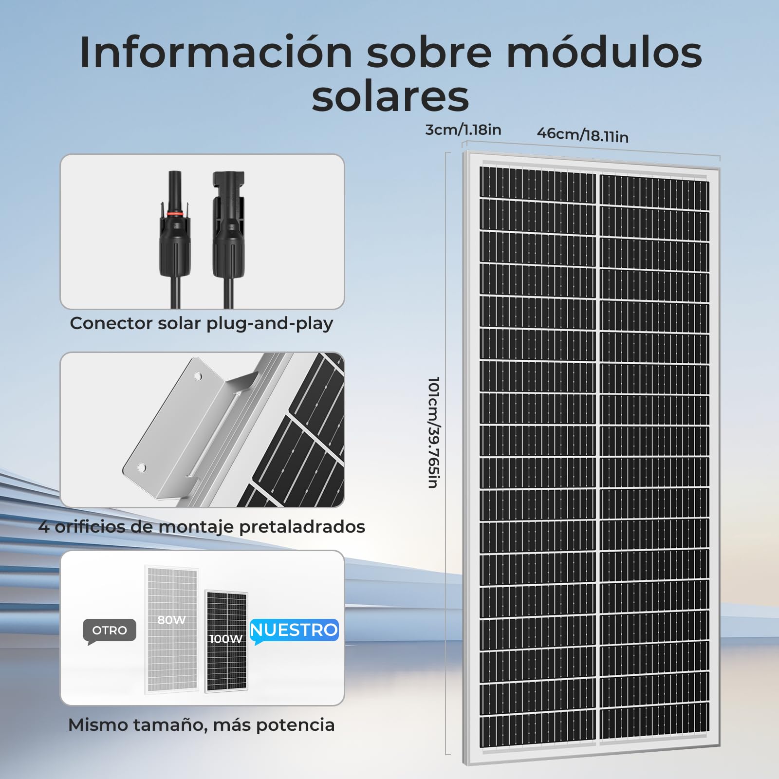 100W Solarpanel N-Type 12V Monokristallin IP68 MC4 für RV Schiff Dach
