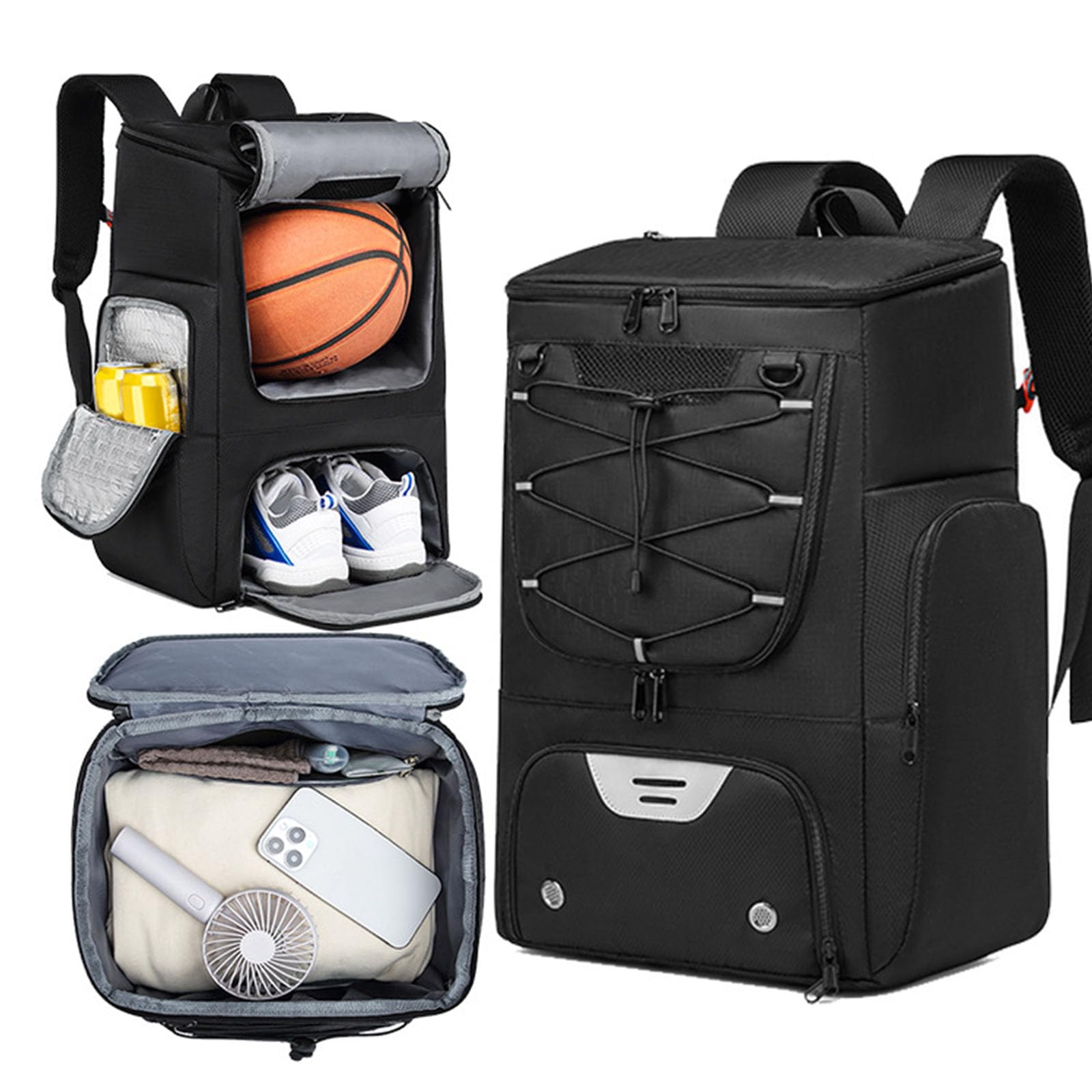 Flexibler Rucksack aus Oxford Stoff zum Tragen von Basketbällen, Fußballkugeln und Zubehör Basketball Geschenk für Spieler