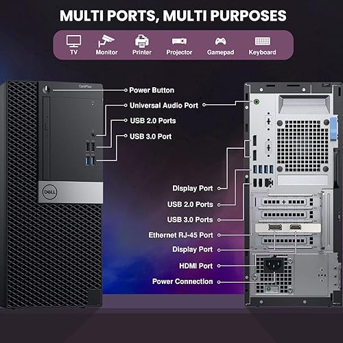 Miniatura 2 de Dell Torre Gaming PC de sobremesa - Intel Core i5-7500 7ª generación 3.4GHz - 16 GB DDR4 RAM - 256 GB SSD - GeForce GT 1030 - Teclado y mouse RGB -