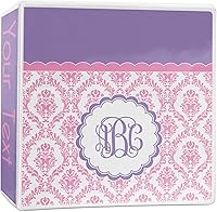 Vista 8 de Carpeta personalizada de 3 anillas damasco rosa, blanco y morado, 1 pulgada