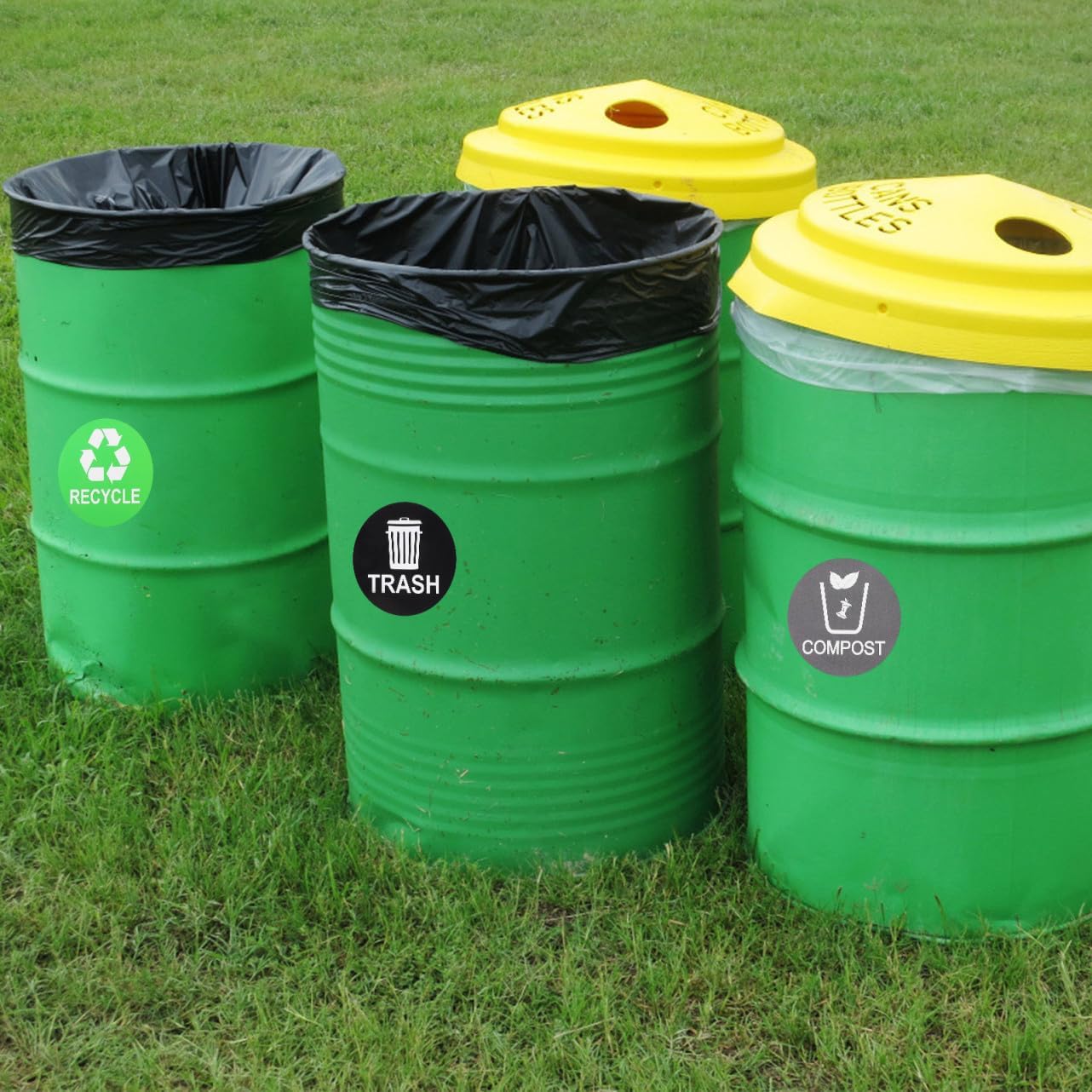 Tofficu 9pcs Trash Can Stickers Trash Sticker Labels Recycle Garbage Classification s Classification Black Can Garbage Recycling PVC Self-Adhesive