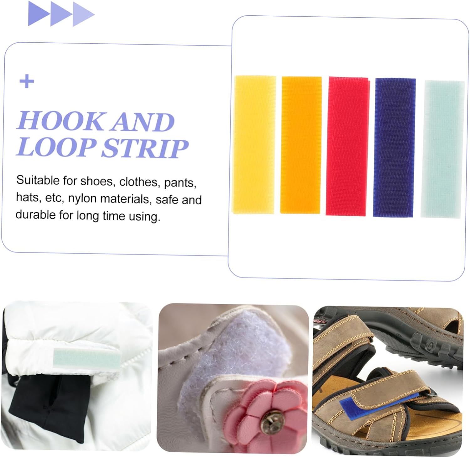 Tofficu 150pcs Hooks Only Strips Adhesive Tapes for Shoes Clothes Hats Fastener Strips