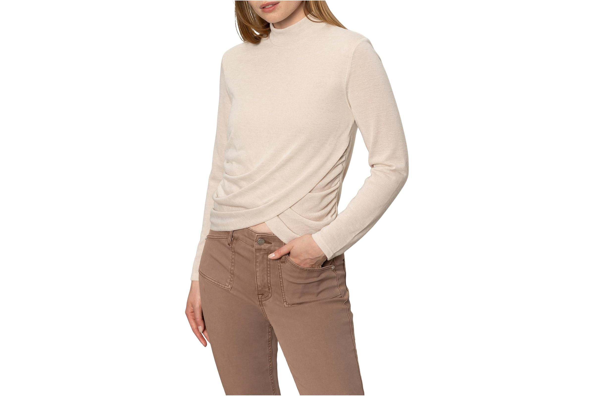 Sanctuary Long Sleeve Draped Mock Neck