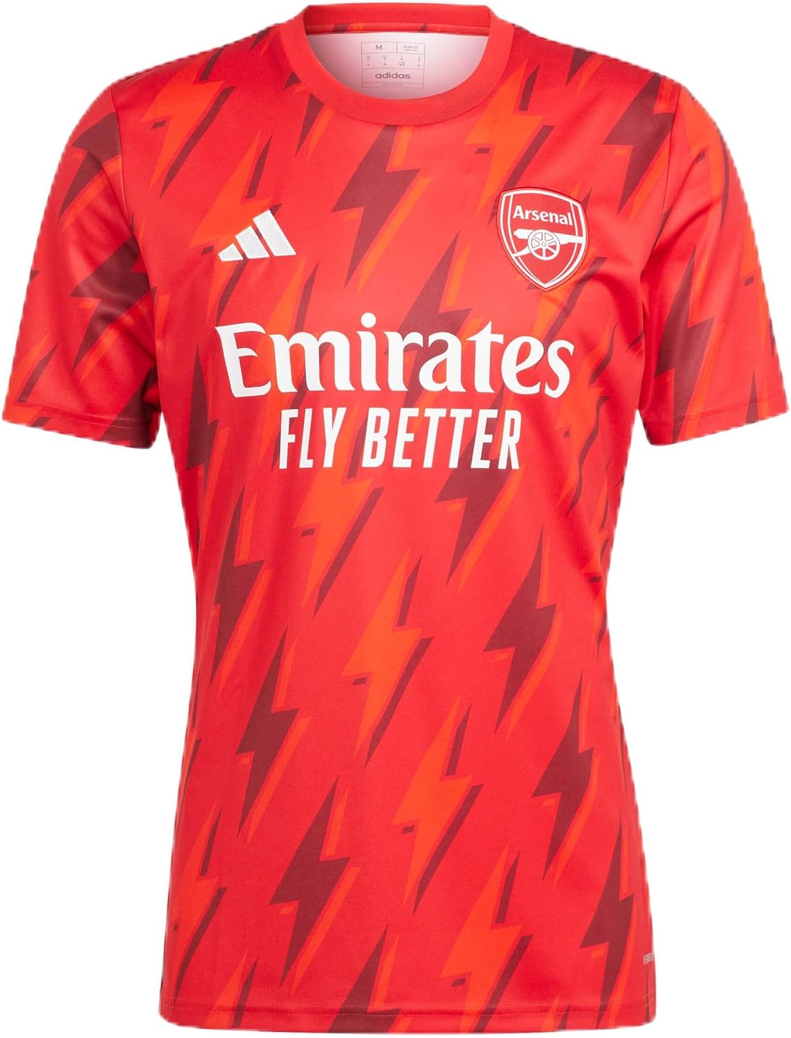 adidas Men's Soccer Arsenal 23/24 Pre-Match Jersey - Ignite Your High-Energy Performances with Lightning Bolt Graphic Design