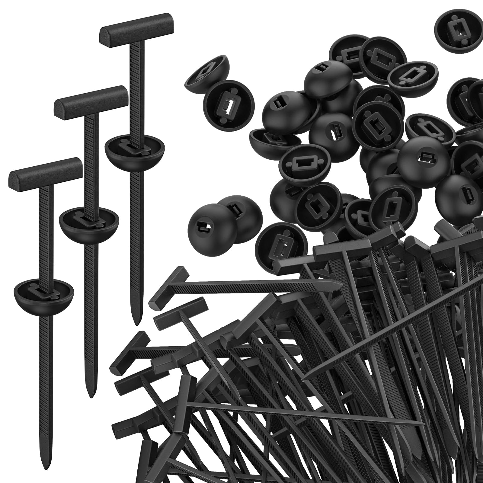 TAHEXUN Nylon Universal Cable Tie Buckle, Multifunctional Snap Fit Nylon Clips, UV Resistant Car Zip Ties Clips for Car Fender Bumper Trunk Home Use (100)