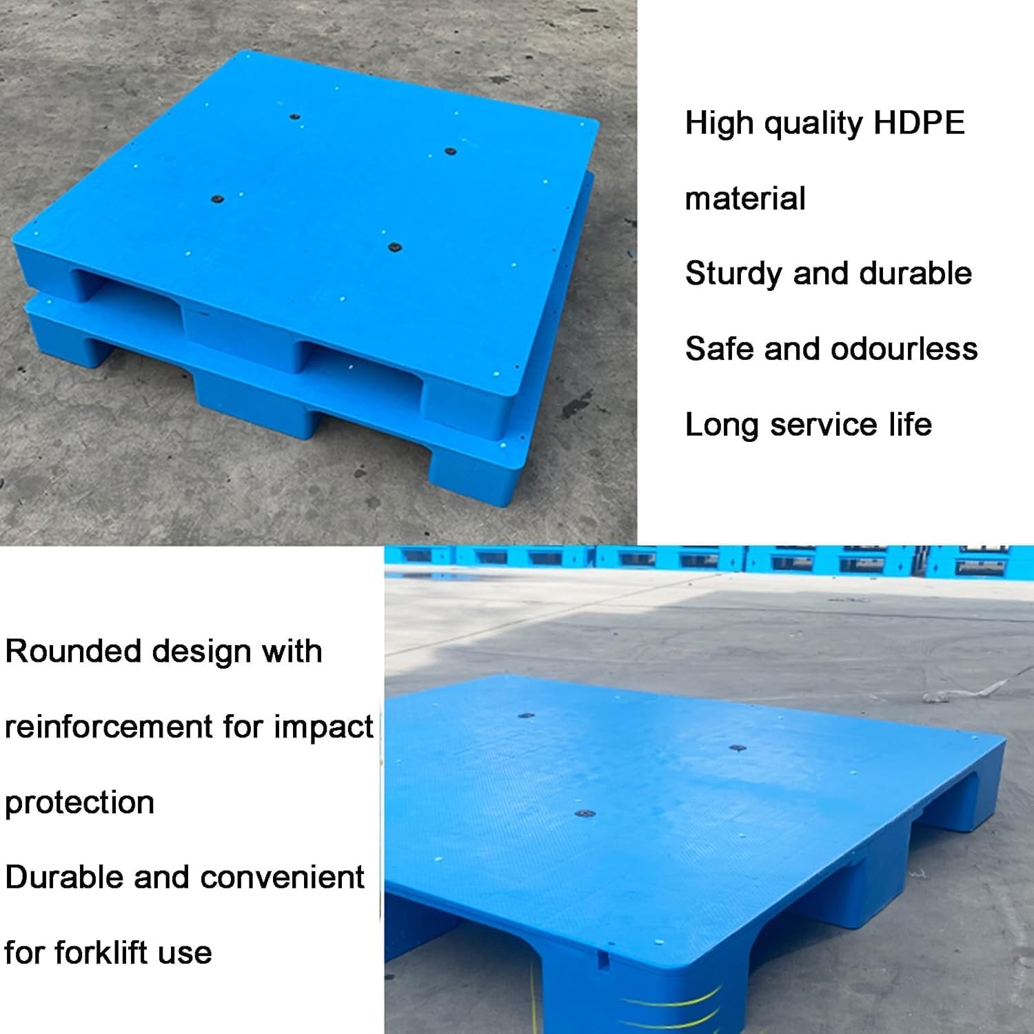 TIST Polyethylene Pallets Plastic Pallets Warehouse Shelves Garden Outdoor Warehouse Pharmacy Supermarket Balcony Easy to Clean(100x70x13cm)