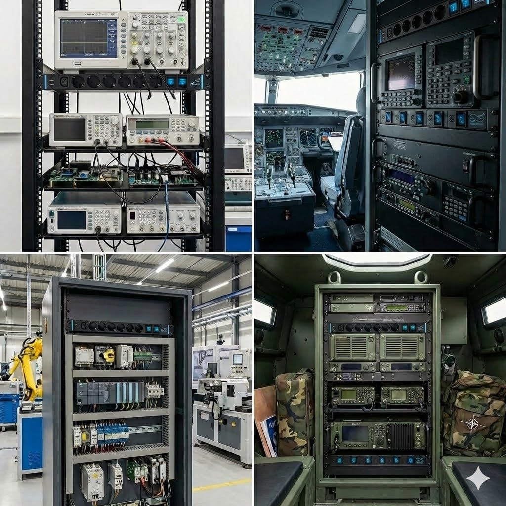 Infitronic INSV1009 19 Zoll Steckdosenleiste 15-Fach USB LED, 1HE Rack-PDU vorne/hinten, 3680W 16A Stromverteiler mit Überspannungsschutz & C13 Kaltgerätebuchse für Netzwerkschrank, Schwarz