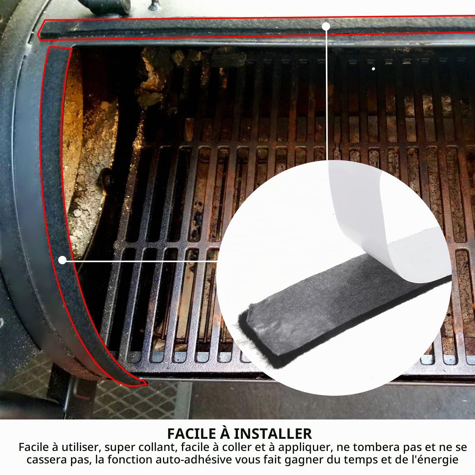 HIFROM Joint d'étanchéité auto-adhésif 2,5 m 3,5 mm 12 mm Noir pour fenêtre cheminée tuyau de poêle