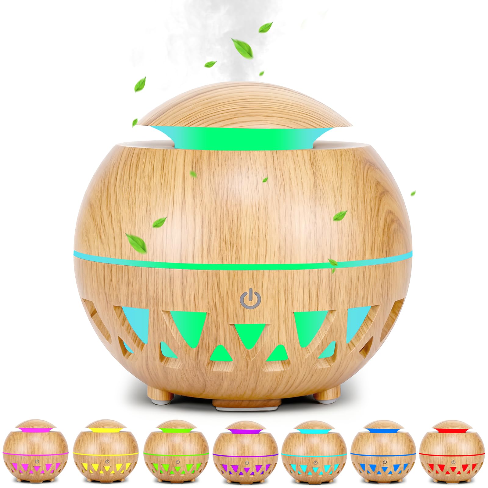 Diffusore di Oli Essenziali 160ml Ultrasuoni Umidificatore, Diffusore di Aromi con Connessione USB e 7 Colori LED e pegnimento Automatico Senza Acqua per Ufficio Casa Soggiorno Camera
