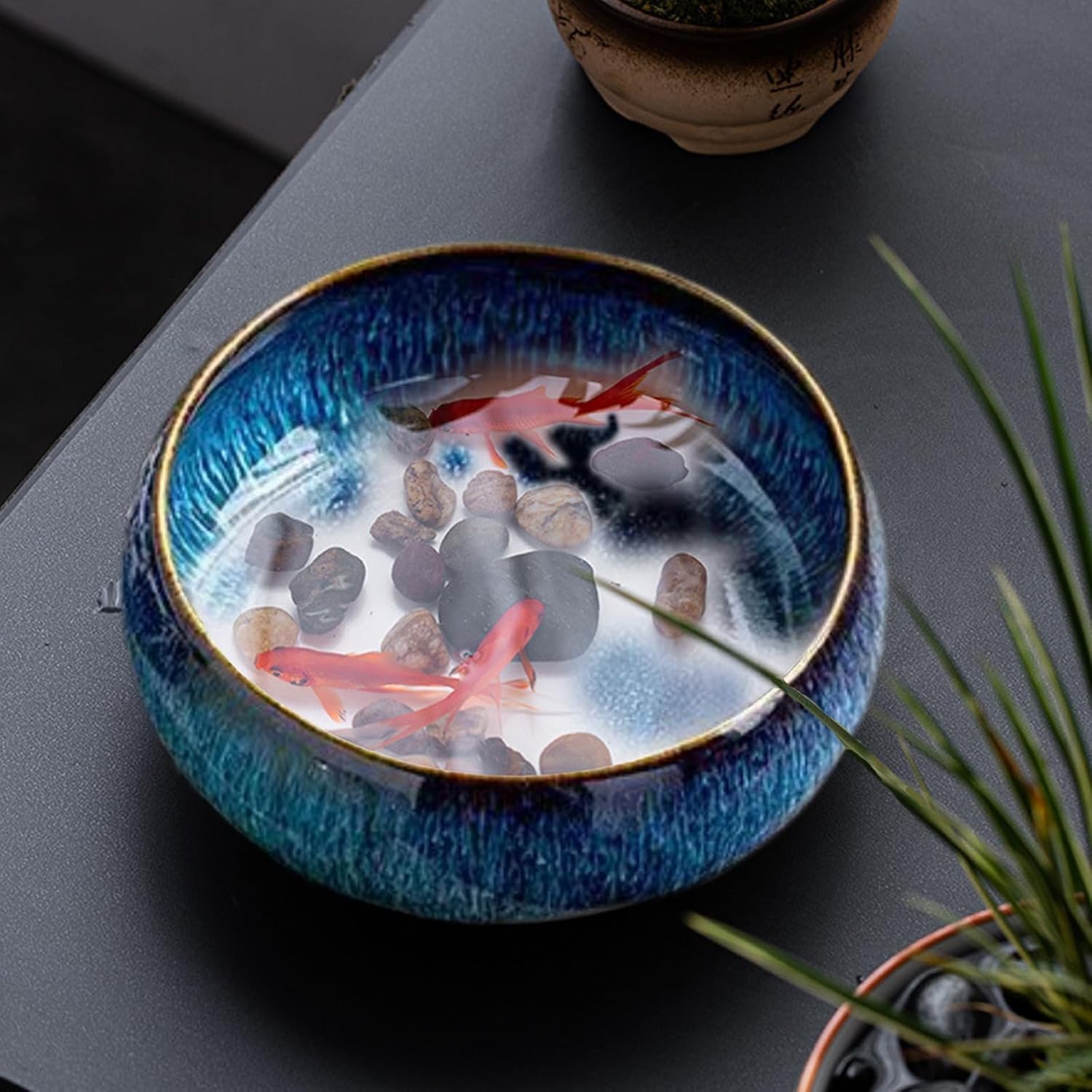 Ceramiczna doniczka z motywem lotosu do hydroponiki wewnętrznej, płytka doniczka w kształcie płatka do sukulentów, bonsai i roślin wodnych, idealna do nasion kwiatu lotosu