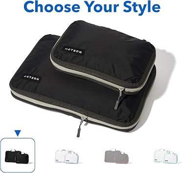 Acteon Compression Packing Cubes - 2 Pack Clean Dirty Separate Zipper - Lightweight Travel Packing Cubes for Luggage - Suitcase Organizer Travel Cubes - Large Small Laundry for Clothes Shoes Makeup