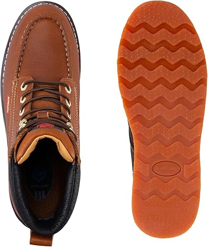 Miniatura 4 de SUREWAY Mens Heavy Duty SoftCompositeSteel Toe Work Boots for Men-Comfortable,GoodyearWelt,Full Grain Leather,6 in Wedge Moc Toe Construction
