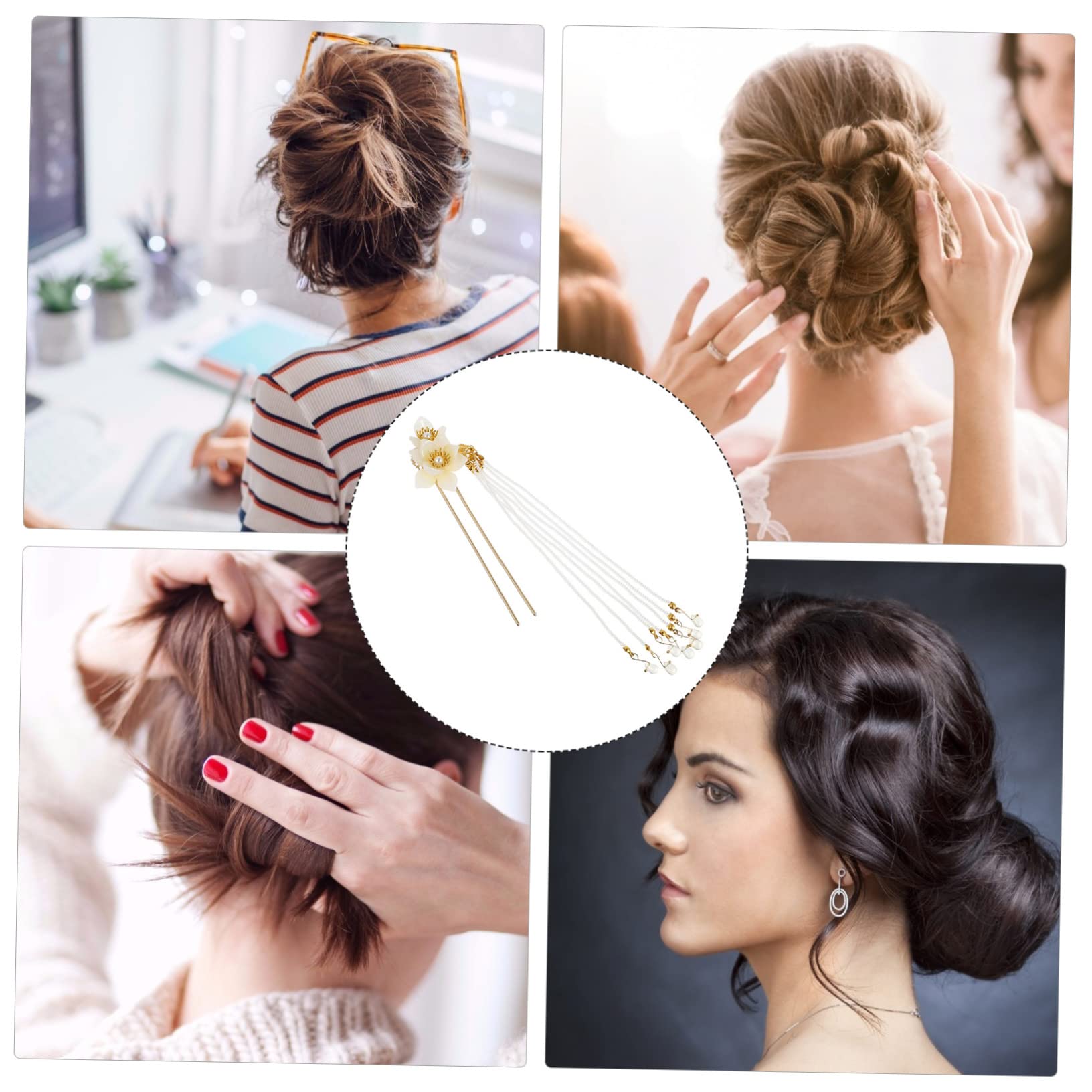 DOITOOL 3stücke Retro Antike Haarnadel Quaste Und Blumenmotiv Elegante Haarspange Für Partys Hochzeiten Und Fotoshootings Accessoire Für Frauen Und Mädchen