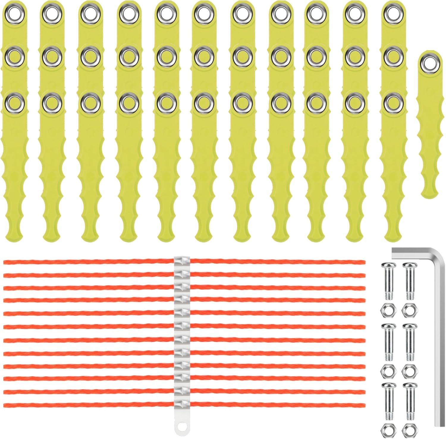 34 Pack Quickload AF-100 Replacement Blades & 0.11" Pre-Cut Line Compatible with Black Decker GH912 GH900 GH600 GH400 GH500 String Trimmers Polycarbonate Head,with Screw Parts (53 Pack)