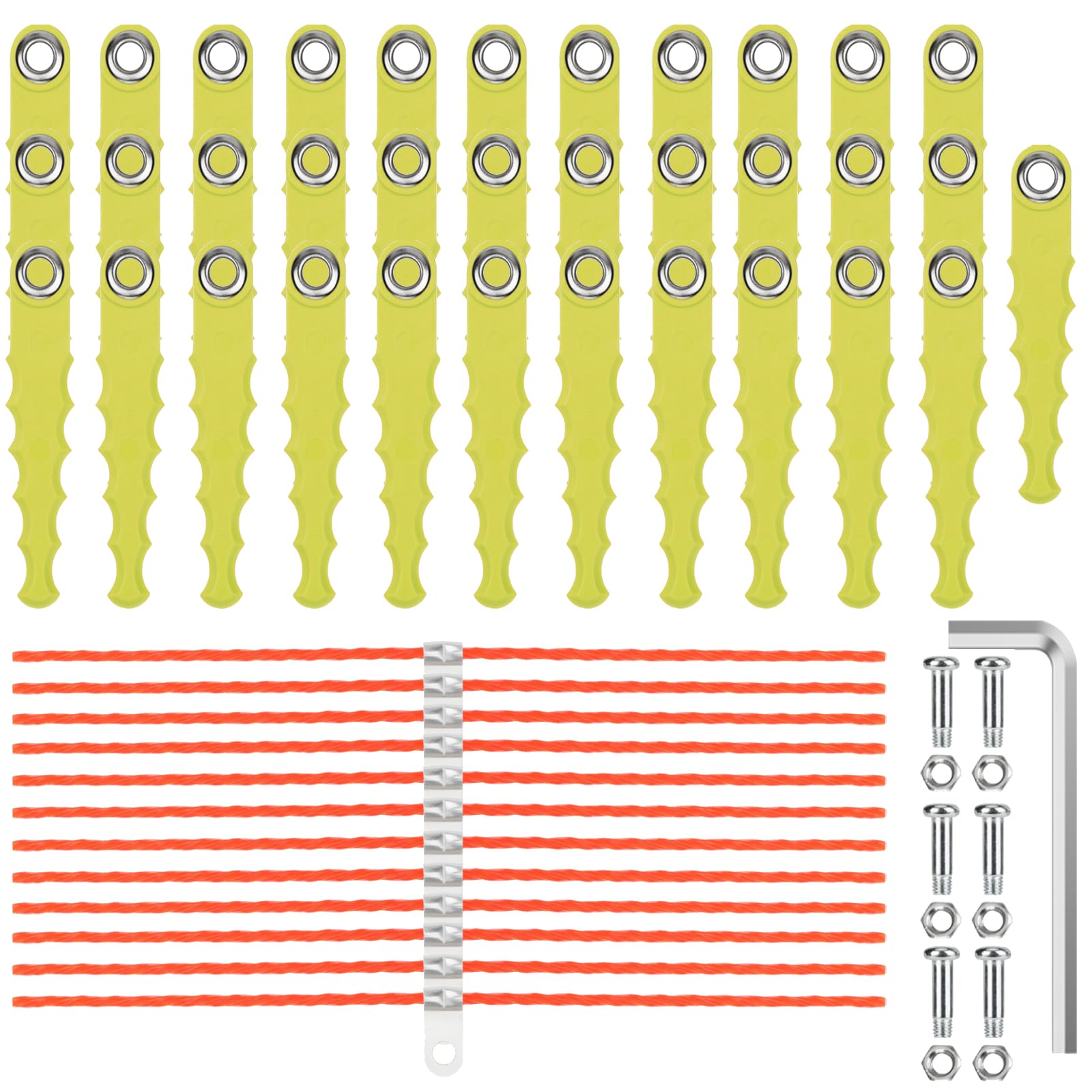 34 Pack Quickload AF-100 Replacement Blades &amp; 0.11" Pre-Cut Line Compatible with Black Decker GH912 GH900 GH600 GH400 GH500 String Trimmers Polycarbonate Head,with Screw Parts (53 Pack)
