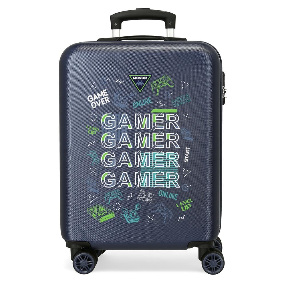 Movom Game Over walizka kabinowa niebieska 38 x 55 x 20 cm sztywna 2,5 kg zamek szyfrowy z boku ABS 2,5 kg 35 l bagaż podręczny, Niebieski, Talla única, walizka kabinowa