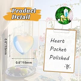 YATOJUZI 20PCS Opal Heart Healing Crystals Moonstone Crystal Set White Love Opal Stones Polished Stone Bulk Wholesale Mini Pocket Gemstones Reiki Energy Gifts for Women