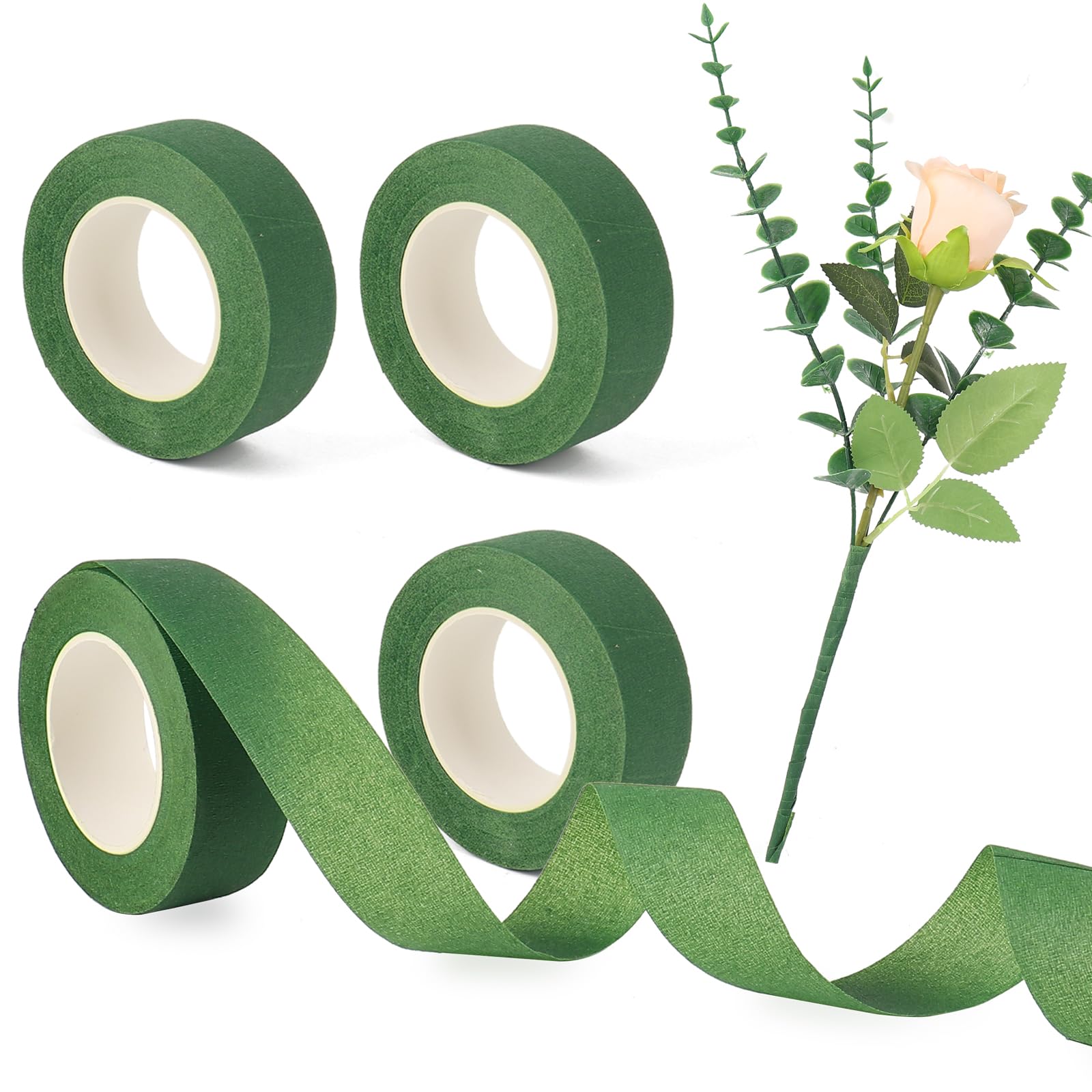 2,5 cm grünes Blumenband, Blumenband für frische Blumen, Blumenstraußverpackungen und Blumenhandwerk (4)